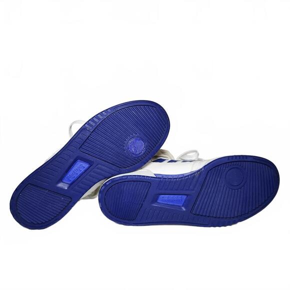 Adidas Men's Sneakers Size 7 White Blue High Top - Picture 8 of 9